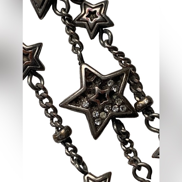 BRIGHTON Star Rocks Silver Plated Triple Strand Star Chain Woman’s Bracelet - Picture 12 of 12